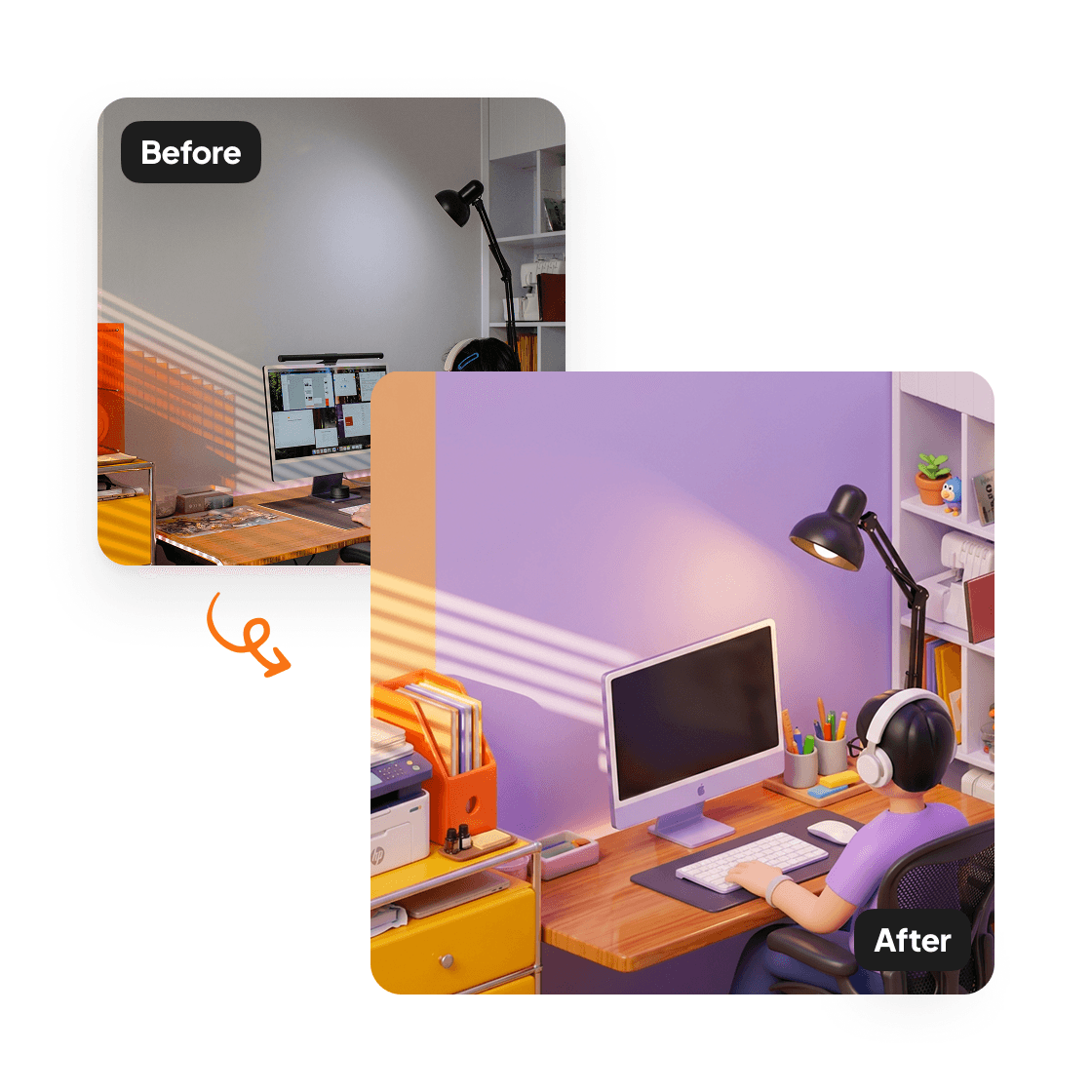 A sample result from the 3D Diorama Generator, previewing a created look.