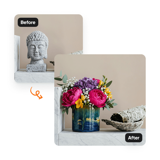 A sample result from the AI Image Replace tool, previewing an edited photo.