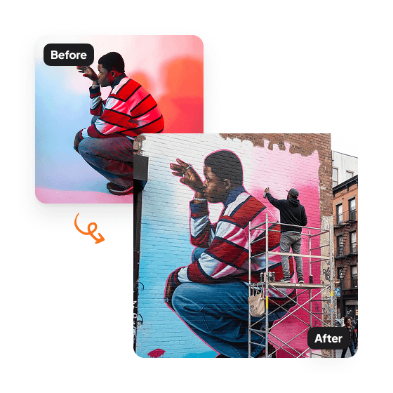 A sample result from the AI Mural Generator, previewing a created look.
