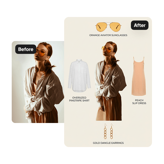A second sample result from the AI Wardrobe Label tool, showing another edit.