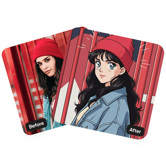A second sample result from the Anime Filter, showing another edit.