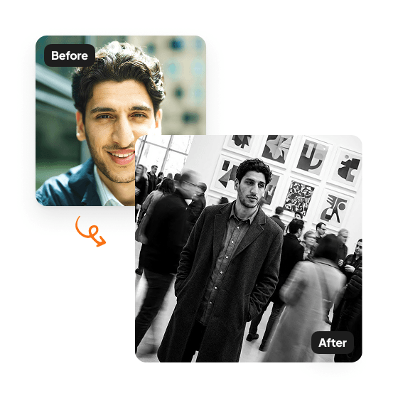A sample result from the Editorial Shoot Generator, previewing a created look.