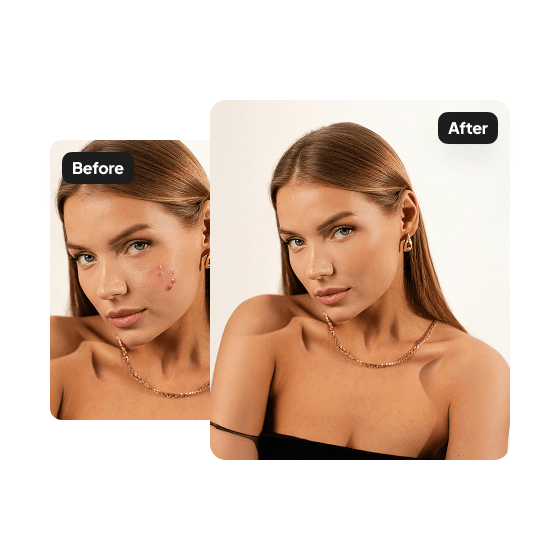 A sample result from the Blemish Remover, previewing a cleaned photo.