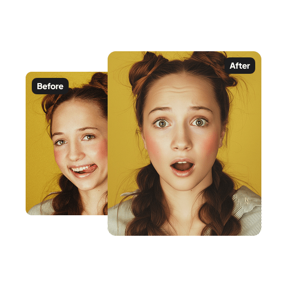 A second sample result from the Facial Expression Editor, showing another edit.