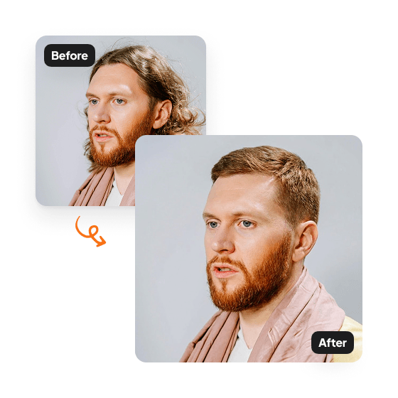 A second sample result from the Hair Style Editor, showing another edit.