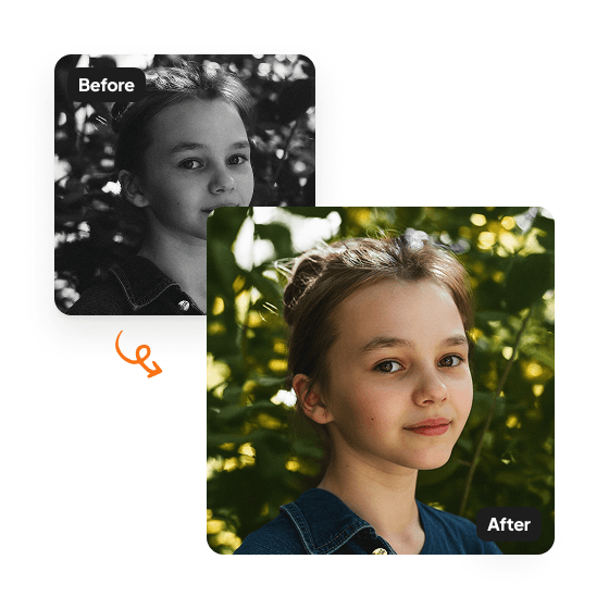 A sample result from the Image Colorizer, previewing an improved photo.