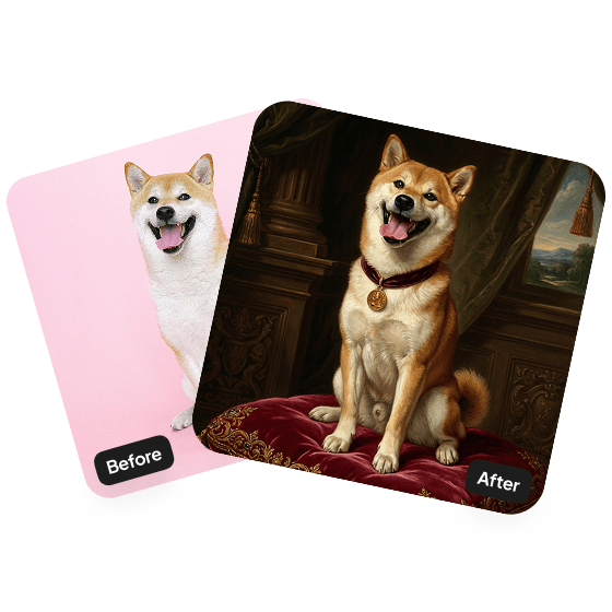 A second sample result from the Pet Portrait Generator, showing another edit.