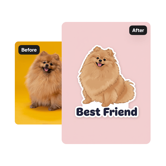 A third sample result from the Pet Sticker Generator, previewing one more edit.