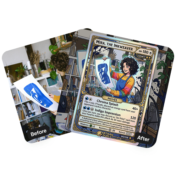 A second sample result from the Trading Card Generator, showing another edit.