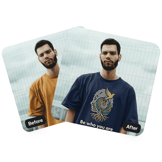 A third sample result from the Virtual T-Shirt Try-On, previewing one more edit.