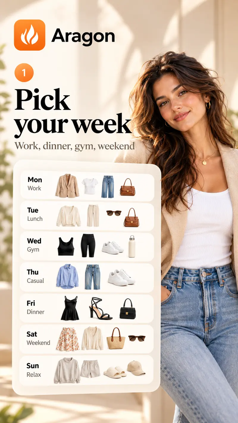 Pick your week: work, dinner, gym, weekend