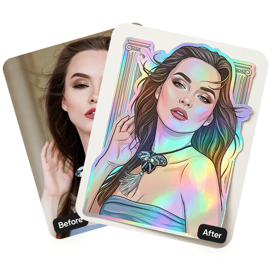 A third sample result from the AI Sticker Generator, previewing one more edit.