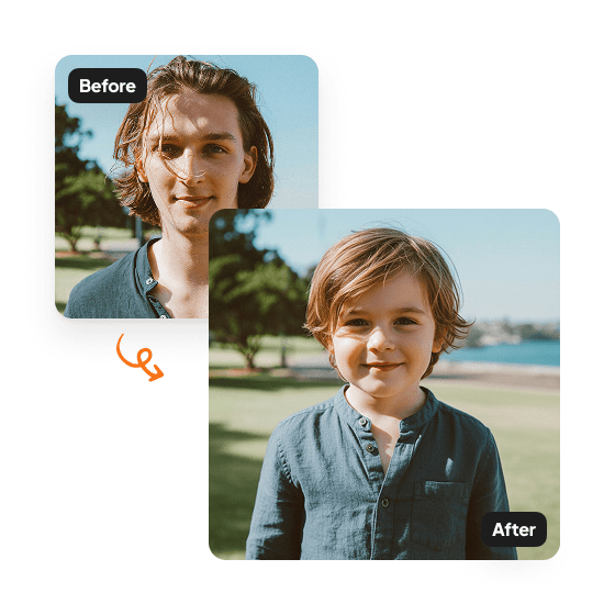A sample result from the Baby Filter, previewing a restyled photo.