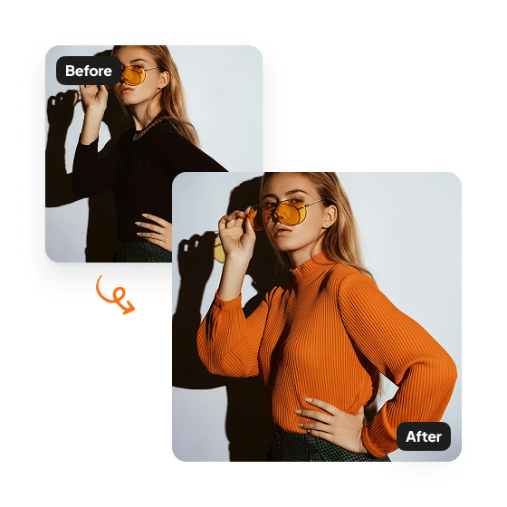 A sample result from the Clothing Changer, previewing an edited photo.