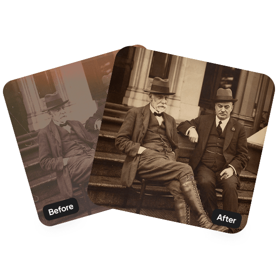 A second sample result from the Photo Restoration tool, showing another edit.